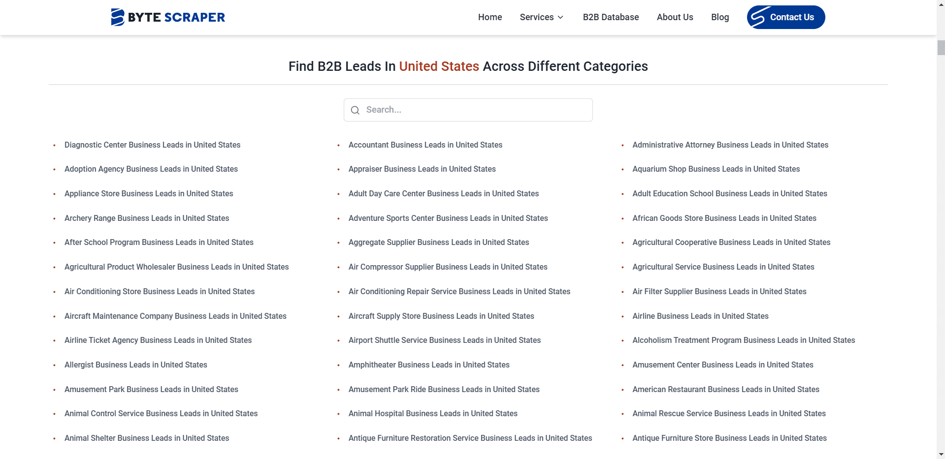 Leads Search Interface